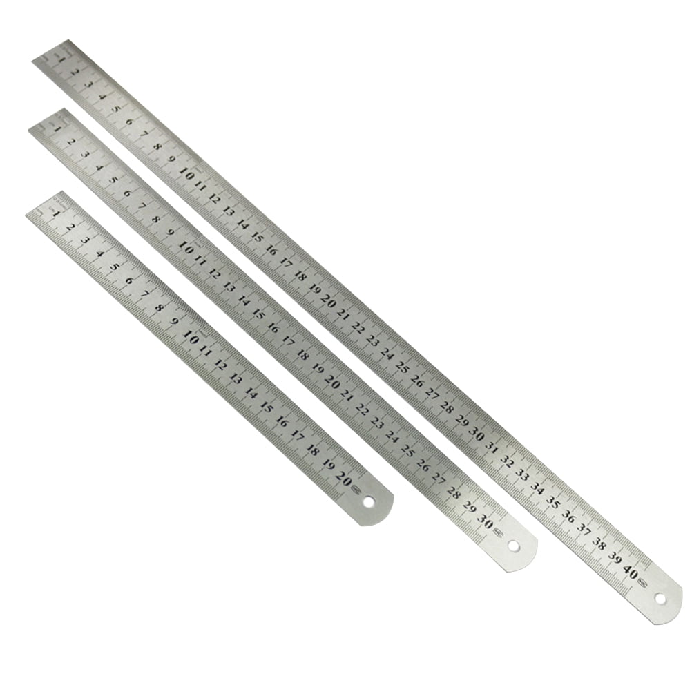 HEMOTON 3Pcs Stainless Steel Ruler Metal Ruler for Engineering School