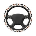 thumbnail image 3 of Balery Brown Black Cow print Steering Wheel Covers Elastic Skidproof Steering Wheel Protective Cover Case for Men Women Universal 15 Inches Cars Accessories, 3 of 8