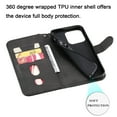thumbnail image 3 of ELEHOLD Wallet Case for iPhone 14 Pro Max 6.7", Zipper Pocket Card Slots Kickstand Magnetic Clasp Full Body Shockproof Purse Case for iPhone 14 Pro Max, Black, 3 of 9