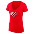 thumbnail image 2 of Women's G-III 4Her by Carl Banks  Red Chicago Bulls  Heart V-Neck T-Shirt, 2 of 3