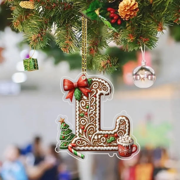 26 Letters Christmas Tree Decoration Pendant Christmas Tree Ornaments Personalized DIY Christmas Ornaments Christmas Decoration Xmas Tree Hanging Decor Feature