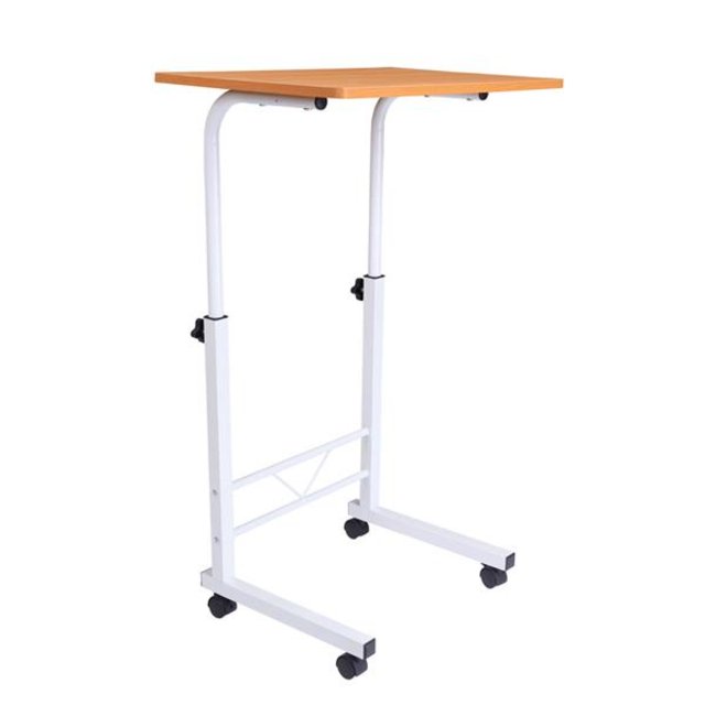 Sofa Side Table with Wheels, Removable Small Desk Height Adjustable