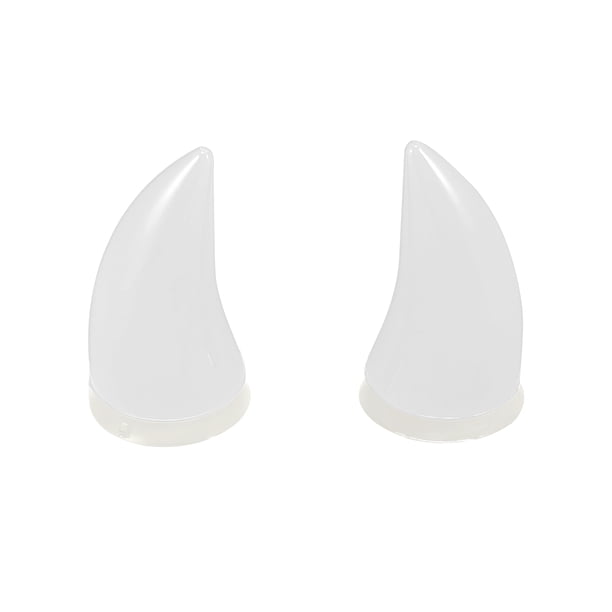 2 Piezas Coche Motocicleta Casco Toro Cuerno Estilo Decoración Calcomanía Blanco