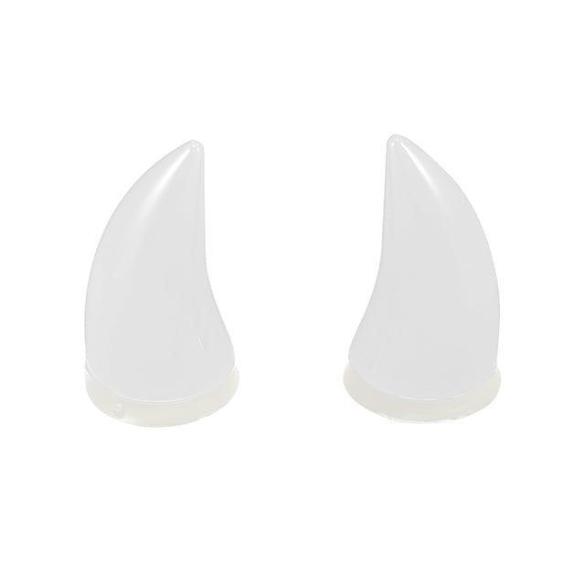 2 Piezas Coche Motocicleta Casco Toro Cuerno Estilo Decoración Calcomanía Blanco