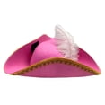 thumbnail image 1 of Sombrero pirata para adultos, regalo para adultos, espectáculo escénico, carnaval, novedad desgastada. Rosa, 1 of 8