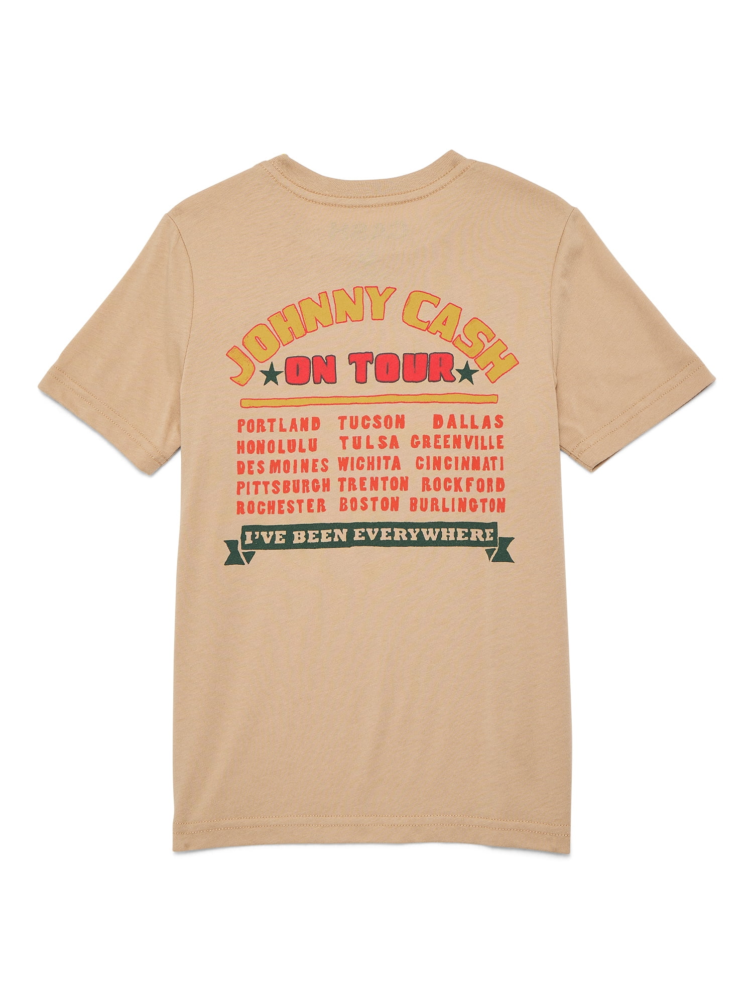 Johnny Cash Boys Graphic Tee with Short Sleeves, Sizes 4-18