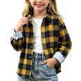 thumbnail image 5 of YUANxueke Girls Boys Button Down Coat, Long Sleeve Plaid Collared Shirts, Casual Fashion Workout Streetwear Jackets, 5 of 6