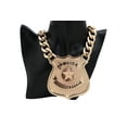 thumbnail image 3 of Women Gold Metal Chain Necklace Big Police Badge Pendant Protect & Serve, 3 of 6
