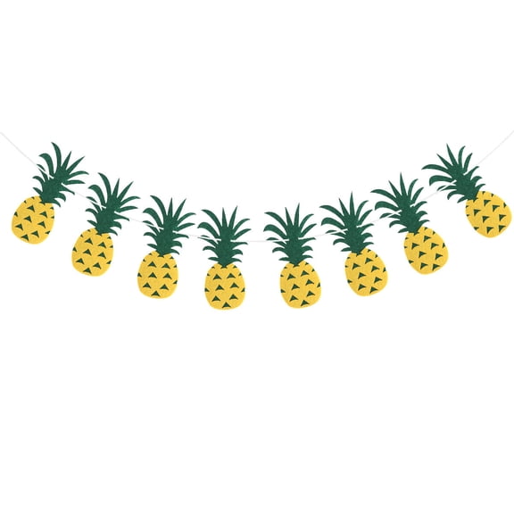 FOMIYES Tropical Luau Party Decoration Pineapple Banner Garland Multi-Color Nonwoven Bunting for Hawaiian Theme