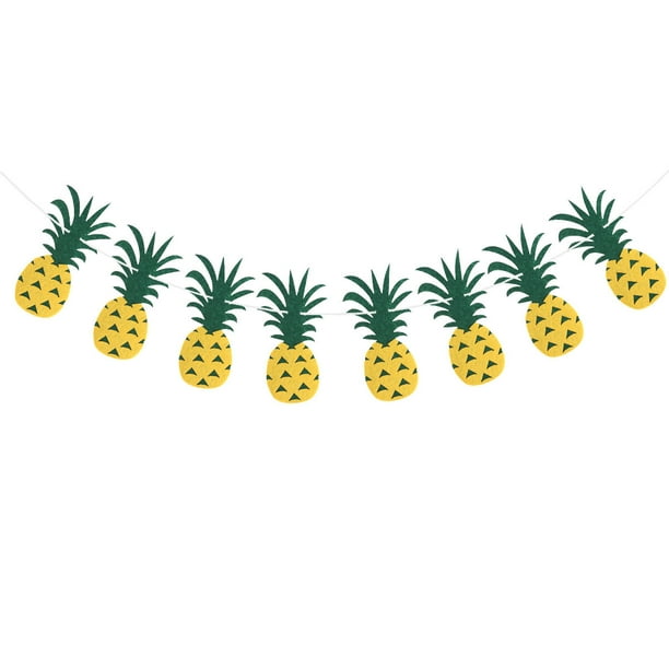 Banderines de piña, guirnalda decorativa no tejida para colgar, decoración hawaiana, recuerdos de fiesta