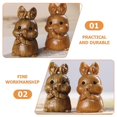 thumbnail image 3 of Wooden Zodiac Rabbit Keychain Pendant for Key Chain DIY 3Pcs Brown Set, 3 of 5