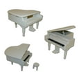 thumbnail image 2 of Gorgeous Small White Wooden Piano Musical Jewlery Box W. Stool - Imagine, 2 of 2