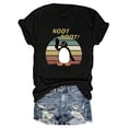 thumbnail image 2 of Cute penguin Print Crew Neck T-shirt, Four seasons casual short-sleeved round neck T-shirt, Women'S Clothing, 2 of 7