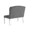 thumbnail image 3 of Best Master Furniture Hana 43" Velvet & Steel Dining Bench in Gray/Silver, 3 of 4