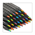 thumbnail image 1 of Wooden Rainbow Colored Pencils, 7 Color in 1 Rainbow Pencils, for Drawing Coloring Sketching, Multicolored Core, (12), 1 of 8