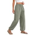thumbnail image 6 of Yifymode Womens Balloon Pants Trendy Casual Elastic Waist Wide Leg Harem Pants Baggy Pleated Lantern Trousers, 6 of 7