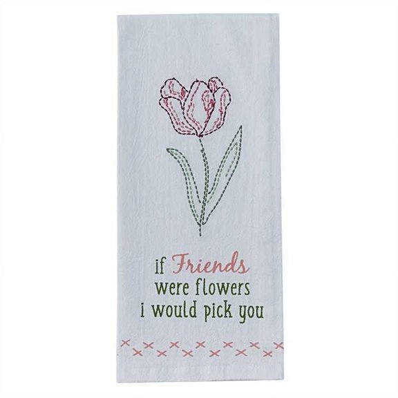 If Friends Were Flowers Embroidered Flour Sack Dishtowels - Set of 2 - Park Designs
