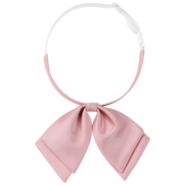Corbata de lazo de doble capa ajustable de satén para camisa de uniforme para mujeres INSPIRE CHIC, color rosa, talla única