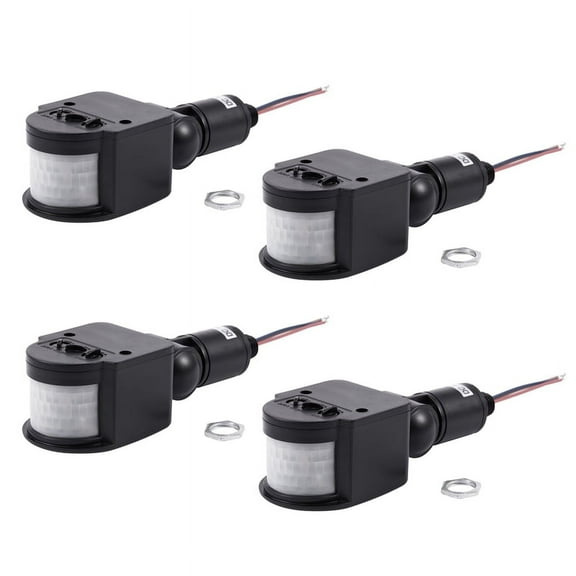 4X Outdoor 12V DC Automatic Infrared PIR Motion Sensor Switch for LED Light, Black,4 x 12V human infrared sensor,Black