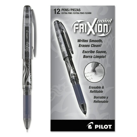 Pilot FriXion Point Erasable Gel Ink Stick Pen, Black Ink, .5mm,
