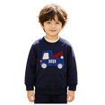 thumbnail image 5 of Ulanda Boys Cotton Sweatshirts Crewneck Long Sleeve Pullover Toddler Winter Warm Sweater Tops 2-7T (Navy, 3-4 Years), 5 of 6