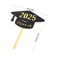 thumbnail image 2 of Masteelf Elegant Black Plastic Cake Toppers for Graduation Season Decoration Easy to Use and 6pcs, 2 of 8