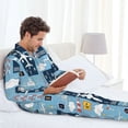 thumbnail image 4 of Wukai Airplanes and Aviation Signs Men's Long-Sleeve Pajama Set - Comfortable Sleepwear with Button-Down Shirt and Pants-XX-Large, 4 of 6