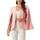 thumbnail image 1 of Blazer de manga capa INSPIRE CHIC para mujeres, chaqueta casual de trabajo abierta, color rosa, 1 of 6