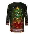 thumbnail image 4 of Oplxuo Christmas Shirts for Women Dressy Casual Crewneck Loose Blouses 3/4 Sleeve Tops Loose Tunic Blouse, 4 of 4