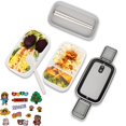 thumbnail image 1 of PENGXIANG Double Stackable Bento Box Container  in One Leak-proof BPA Free Lunch Box Heating Lunch Bento Box Bento Lunch Box Container with Utensil Set for Adults and Kids-white, 1 of 8