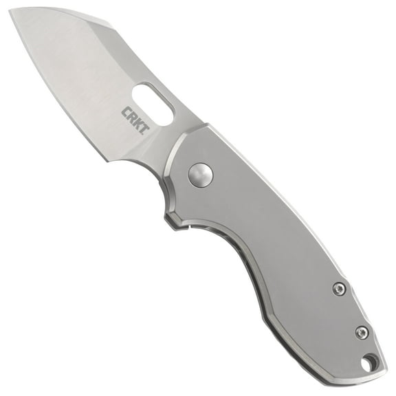 CRKT Pilar Everyday Carry EDC Pocket Folding Knife with Frame Lock: Stainless Steel Plain Edge Blade, Stainless Steel Handle, Reversible Pocket Clip, 5311