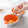 thumbnail image 2 of RV Mini cocedor de huevos doble, vajilla creativa, horno microondas, vaporizador, cuenco de vapor de doble capa con tapa, utensilios de cocina (naranja), 2 of 4