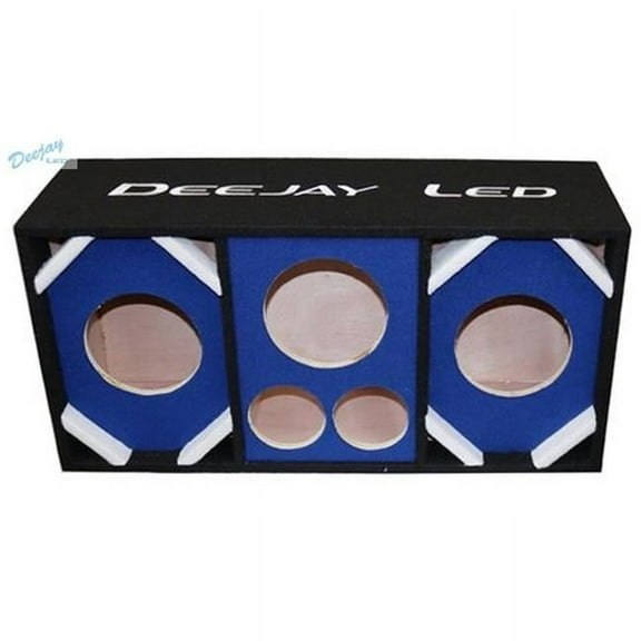 6 in. Two Woofers Plus Two Tweeters & One Horn Empty Chuchera Speaker Enclosure, Blue