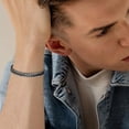 thumbnail image 2 of Men’s Silver Bracelet Set – Stainless Steel Cuban Link & Rope Chain, Adjustable Waterproof Jewelry for Men, 2 of 10