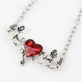 thumbnail image 3 of Western Fashion 55457 Rose Necklace with Heart Pendent, Silver, 3 of 3