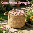 thumbnail image 5 of Woven Plant Basket Seagrass Planter Pot Cover with Handles,26x28cm Handmade Natural Straw Container for Indoor Potted Plants,Rustic Boho Decor for Living Room Office Home Garden, 5 of 7