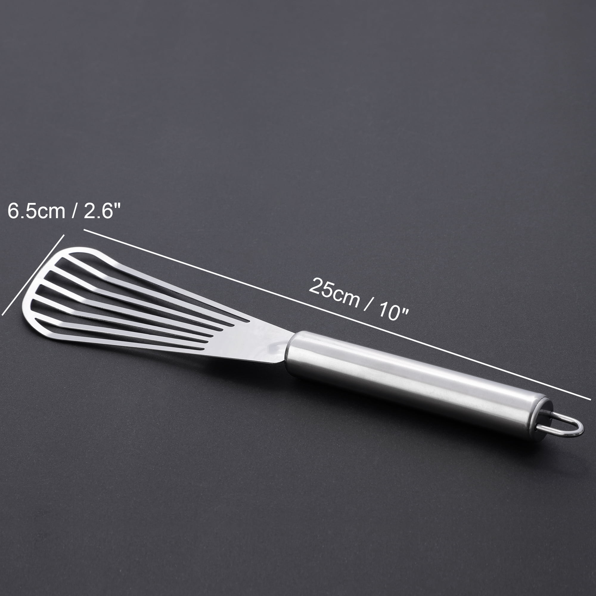 Unique Bargains Stainless Steel Slotted Spatula Barbecue Cooking Shovel, 4Pcs