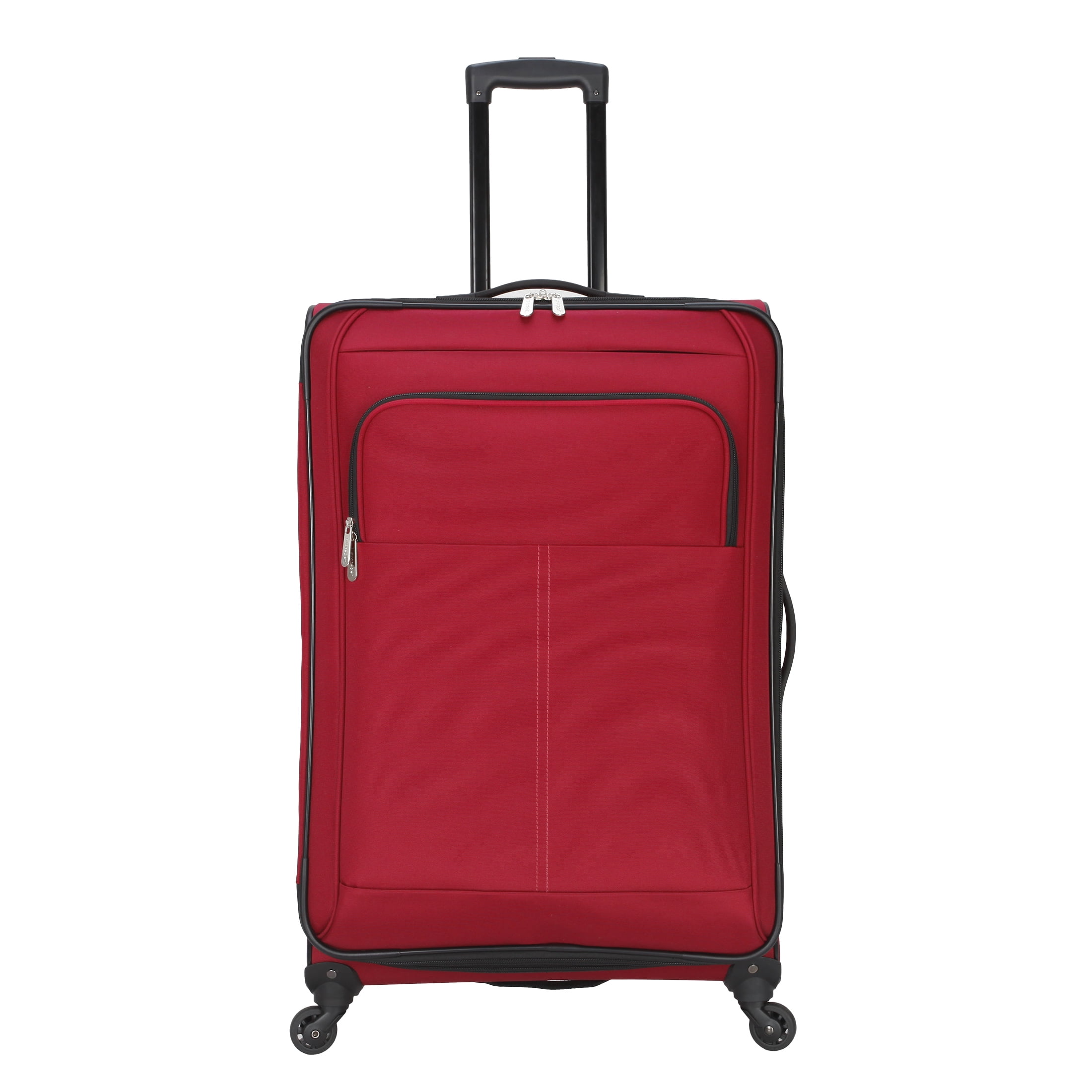 Protege 7-Piece Softside Luggage Set with Spinner Wheels and Divider Pockets, Includes Checked Bags and Carry-On, Merlot Red