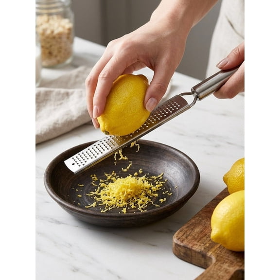 Stainless Steel Lemon Zester Tool, Handheld Micro Grater for Citrus, Cheese, Ginger, Garlic, Nutmeg, Kitchen Fine Shredder