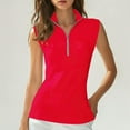 thumbnail image 2 of ZyeKqe Workout Tank Tops for Women 3/4 Zip up Lapel V Neck Athletic Yoga Top Sleeveless Golf Tennis Shirts, 2 of 6