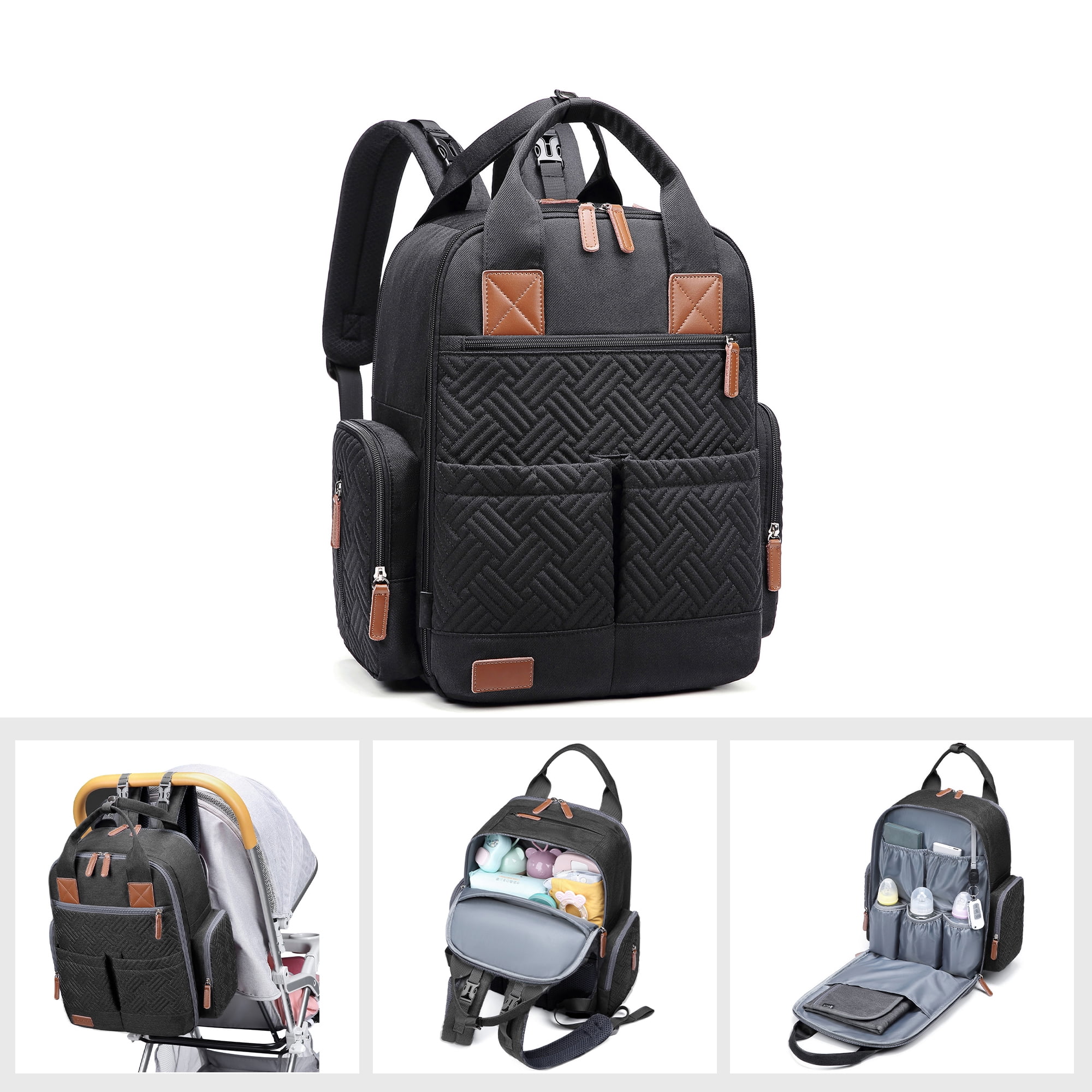AGUDAN Baby Diaper Backpack Waterproof Maternity Bag Dry&Wet Separation Nappy Bag 12x7x16IN