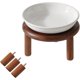 thumbnail image 1 of Cuenco para gatos elevado cerámica cuenco para comida gatos antideslizante con soporte ajustable uso interior, 1 of 8