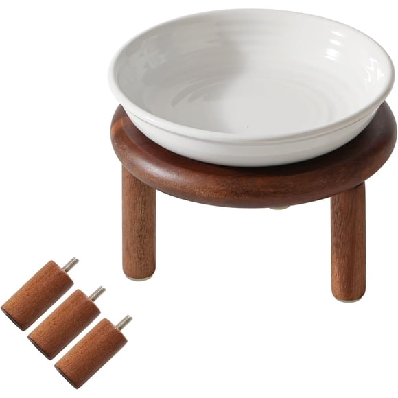 Cuenco para gatos elevado cerámica cuenco para comida gatos antideslizante con soporte ajustable uso interior