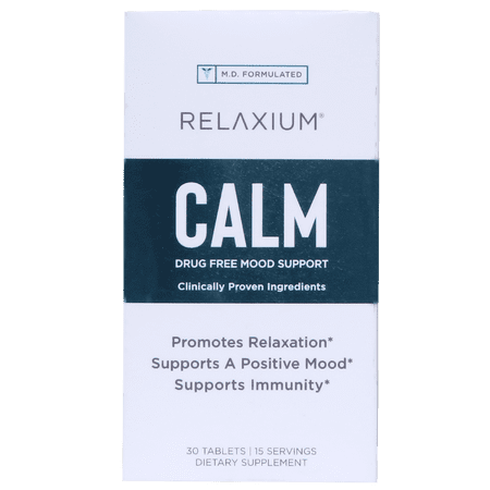 Relaxium Calm, Non-Habit Forming, Stress & Mood Support Supplement, Elevate Mood & Boost Relaxation with Ashwagandha, 5-HTP, GABA, & More, 60 Vegan Capsules, 30 Day Supply