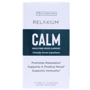 Relaxium Calm, Non-Habit Forming, Stress & Mood Support Supplement, Elevate Mood & Boost Relaxation with Ashwagandha, 5-HTP, GABA, & More, 60 Vegan Capsules, 30 Day Supply