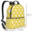 thumbnail image 4 of Zufioo Yellow And White Polka Dot Print Fashion Large Capacity Backpack, Zippered Multi-compartment Travel Work Campus Lightweight Backpack, Unisex, 4 of 5