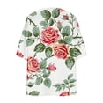 thumbnail image 4 of Sokhug Kimonos for Women Floral Short Sleeve Cardigan Summer Casual Loose Open Front Beach Cover Up Chiffon Resort Wear, 4 of 5