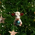thumbnail image 3 of SDJMa Cow Christmas Ornament, Cute Cartoon Cow Christmas Tree Hanging Ornament for Cow Lover Gift, Cars Backpacks Home Holiday Party Decoration, 3 of 9