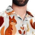 thumbnail image 5 of Squirrel Men's Hawaiian Button Down Short Sleeve Casual Printed Summer Beach Unisex Shirt, 5 of 6