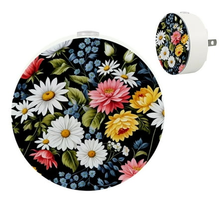 

YZUOUZY Lamp for Bedroom Night Lights Bedroom Lamps Set of 2 Peonies Roses Narcissus Cornflower Butterfly